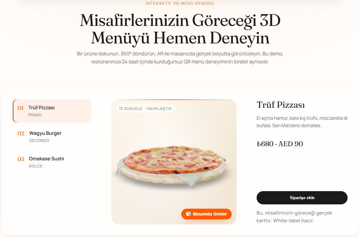 Menuverse SaaS Platform - Menü Düzenleme Arayüzü
