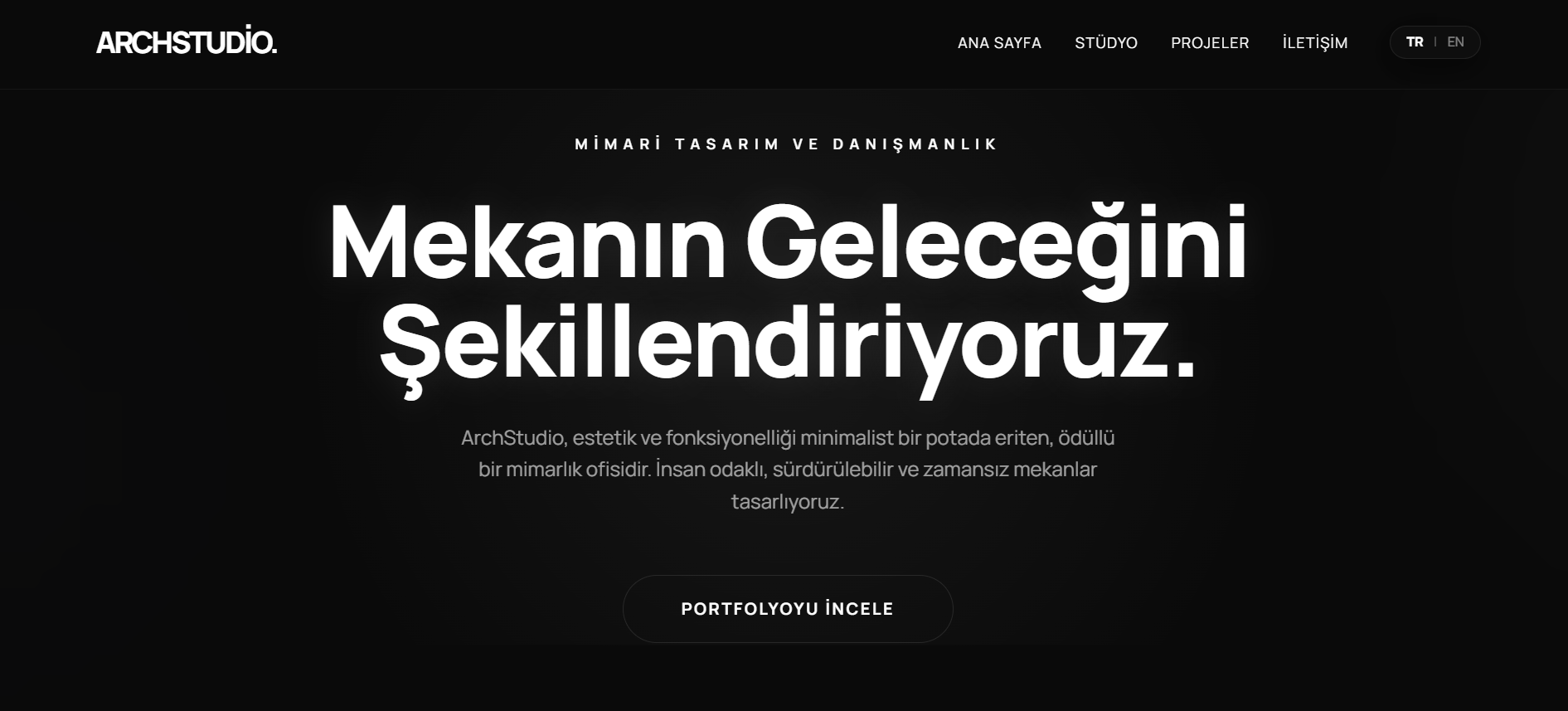 Mimarlık Ofisi Web Sitesi Tasarımı - Modern Minimalist Arayüz